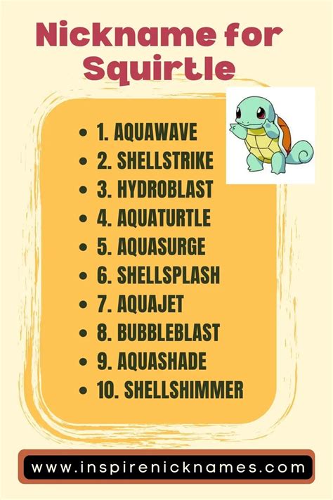 squirtle nickname|Popular Nicknames For Squirtle – Catchy And Creative Ideas